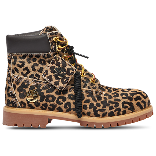Timberland Premium 6-Inch Waterproof Embossed Leopard GS Dark Brown Medium Beige