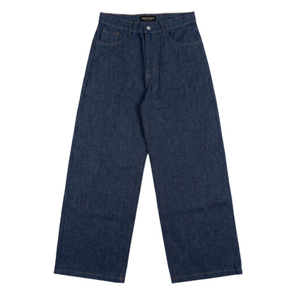 SNATCHED Baggy Jeans – Raw Denim Blue