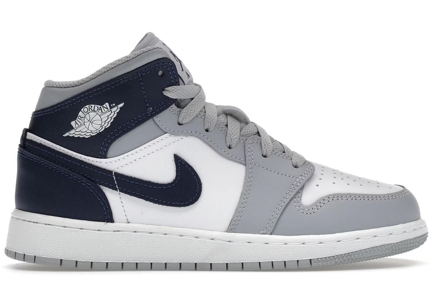 Jordan 1 Mid Wolf Grey Midnight Blu Navy (GS)