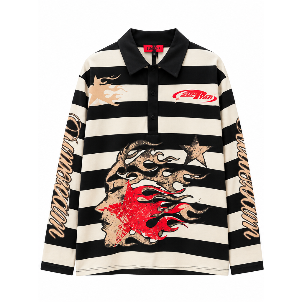 Polo Superstar bianca e nera - fronte