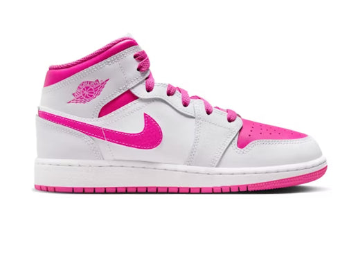 Air Jordan 1 Mid Fucsia White GS